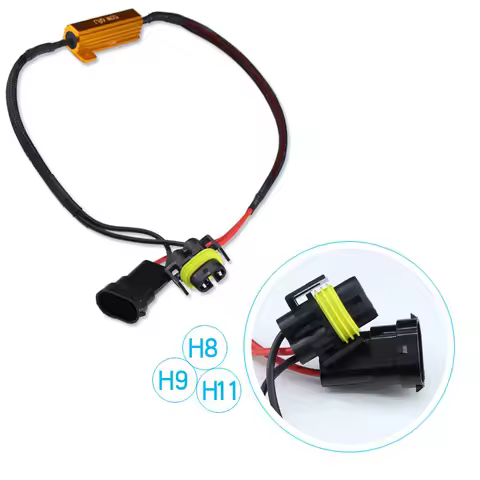 2X Error Free Canbus H11 H9 H8 50W 6Ohm Car LED Headlight DRL Fog Light Load Resistor Wiring Cancell