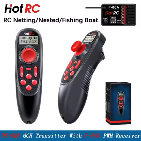 HOTRC DS 600 6CH 2.4GHZ RC Transmitter and Receiver With F-06A PWM DS 600 Receiver for RC Netting/Ne