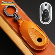 Leather Car Key Cover Case for Mercedes Benz S C Class S400 S450L C200l C260l 2021 2022  Car Key Cas