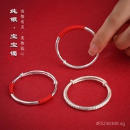 Full Moon Baby Silver Bracelet for Children9999Year of the Rat Baby Ox Red String Unisex Hundred Day