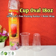 [50PCS] 18 oz Oval Cup 7g Thick | Premium 18 oz Oval Plastic Cup