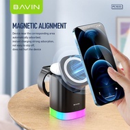 BAVIN PC1033 3 in 1 Magnetic Wireless Charger with Folding Stand Fast Charging