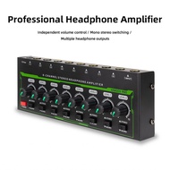 effectmusic-MY HUIOP 8 Channel Headphone Amplifier 6.35mm Input/Output Interface Stereo Amp Audio wi