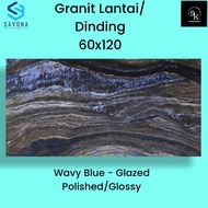 Granit lantai 60x120 Savona Gress Wavy Blue - Glazed Polished