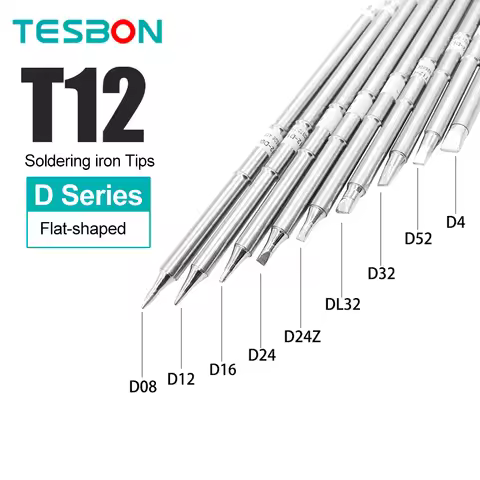 T12 Flat-Shaped Soldering Iron Tips T12-D12 T12-D16 T12-D24 T12-D32 T12-D4 T12-D52 for T12 Hakko FX9