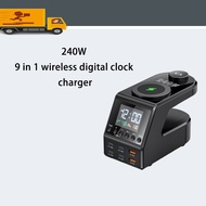 9-in-1 Multifunctional Charger, 240w Digital Clock Wireless Charger