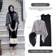 One Set contemporaryWanita | Outer Arwen - Long Dress Inner - Square Hijab | Recommended Wedding Out