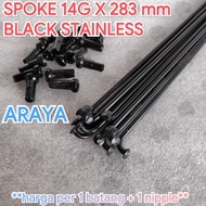 Spoke Spokes 14G x 283 MM Fixie Roadbike 700c CTB Jengki 26. STAINLESS. ARAYA