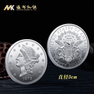 Challenge Coins American 20 Free Head Double Eagle and Motto Commemorative Coins 1875 Copy Coins 5.9