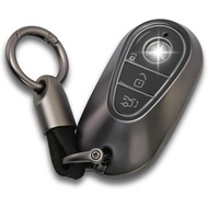 for Mercedes Benz Key fob Cover with Metal Keychain Case Key Shell Protector Compatible with 2021-20