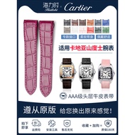 3/30✈Suitable for Cartier Santos watch strap for men SANTOS 100 Santos genuine leather watch strap f