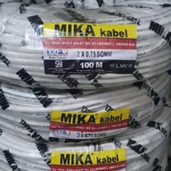 Ready Kabel Listrikserabut Mika Nymhy 2X0,75 100 M Putih Terbaru!