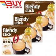 AGF - Blendy Stick即溶甘醇 無添加糖 牛奶咖啡沖劑 27條 盒裝 X3 (平行進口) 658950 J7-2