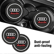 2pcs Car Coaster Water Cup Slot Anti-Slip Pad For Audi A3 A4 A5 B8 8P B9 8V B6 B7 A1 A6 C6 Q3 Q5 C7 