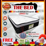 【READY STOCK】THE BED(Single Spring)10 INCH Chiropractic Spring Mattress (10 years Warranty) Tilam Bujang Spring弹簧床垫