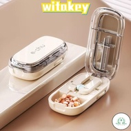 GD Quartering Pill Cutter, Drug Tablet Divider Organizer Pill Cutter Storage Box,  Dustproof Crusher