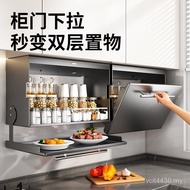 Storage Storage Perforation-Free Below Dishes Preparation Rack Kitchen Seasoning Shelf Wall-Mounted 