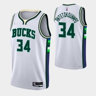 Giannis Antetokounmpo Milwaukee Buck 2024 Casual Jersey Outdoor Loose Short Sleeve T-shirt