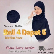 [2] Shawl Heavy Chiffon Kids | Tudung Budak Ready Stock Beli 4 Dapat 1 Percuma 💖 (Buy 4 Get 1 FREE)'