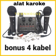 Karaoke Karoke Studio Kondenser+Holder Stand Kabel Mic Rekaman HP Laptop Youtuber Streaming Amplifier Karoke POWER AMPLI BLUETOOTH FLECO AMPLI KAROKEAMPLI SALON AKTIF.