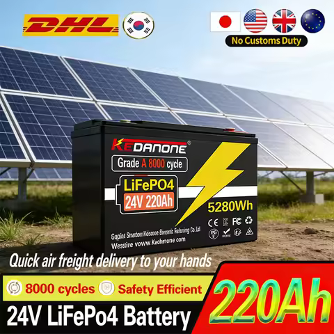 LIFEPO4 24V 32700 220AH Battery Is Integrated with BMS 150Ah for RV Solar External Rechargeable Netw