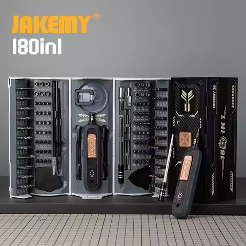 JAKEMY 180 in 1 Magnetic Screwdriver Set - Precision Drill Bits Electric Screwdriver Kit iPhone Glas