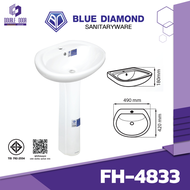 [DDDOORS] Blue diamond อ่างล้างหน้า พร้อมขาตั้ง เซรามิค รุ่น FH 4833