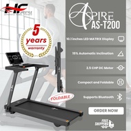 Aspire AS-T200 Treadmill w 5 Years Warranty (LED Console/ Bluetooth/ 2.5 CHP DC Motor/ 15% Inclinati