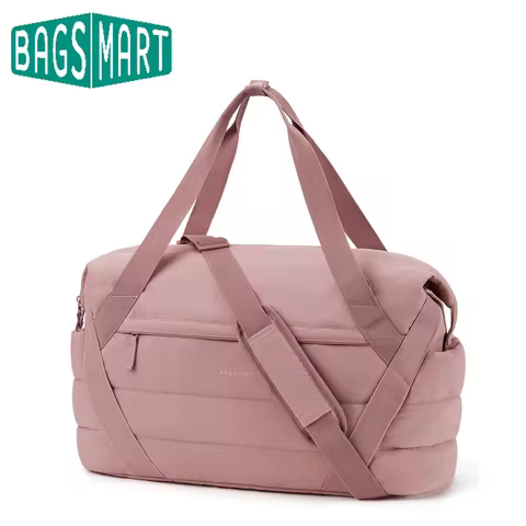 BAGSMART Women's Gym Tote Bag Weekend Travel Bag with Trolley Cover Duffel Bag with Yoga Mat Holder 