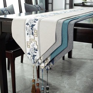New Chinese Dining Table Runner Cloth Cotton Linen Coffee Table Runners Tablecloth for 4 Seater 6 Se