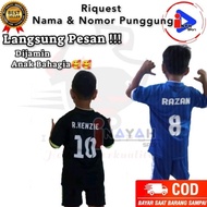 (FREE NAMA &amp; NOMOR )Jersey Bola Anak,Baju Setelan Futsal Badminton