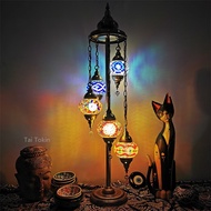 5 kepala Mediterranean lampu lantai Retro bilik tidur ruang tamu buatan tangan romantis turki lampu 