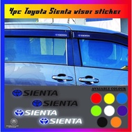 4 pcs Toyota Sienta visor logo&word sticker KI00568