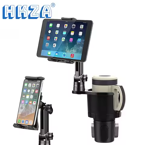 Universal 2 in 1 Car Cup Holder Tablet Automobile Mount Cradle for iPad Pro 12.9 Air 2019 Mini 4 for