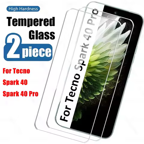 2Pcs 9H Glass For Tecno Spark 40 Pro Tempered Glass Screen Protector Tecno Spark40 40Pro Spark40Pro 