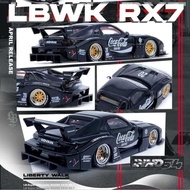 IN64-LBWK-RX7-01 - MAZDA RX7 (FD3S) LB-SUPER SILHOUETTE - Black Coca Cola diecast