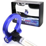 iJDMTOY Blue Track Racing Style Tow Hook Ring Compatible with BMW 1 3 5 Series X5 X6 (E36 E39 E46 E9