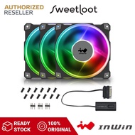 InWin Jupiter AJ120 3 in 1 Pack Addressable RGB 120mm PC Cooling Case Fan with ARGB Controller