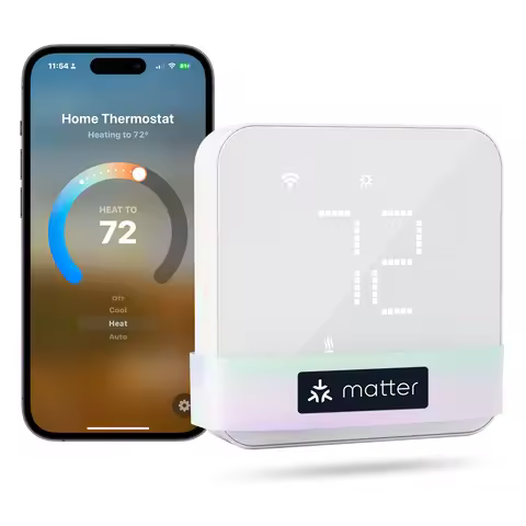 Meross Matter Smart US Wi-Fi Thermostat Compatible with 95% heating and cooling systems Work with Al