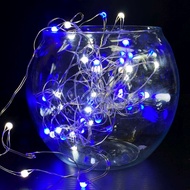 [特價]摩達客 50燈LED大頭銅線燈串藍白光-USB電池盒兩用充電(贈遙控器)浪漫星星燈聖誕燈串