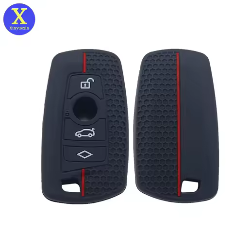 Xinyuexin Silicone Key Cover Case for BMW 1 2 3 4 5 6 7 Series X1 X3 X4 X5 X6 F36 F25 F26 F30 4 Butt