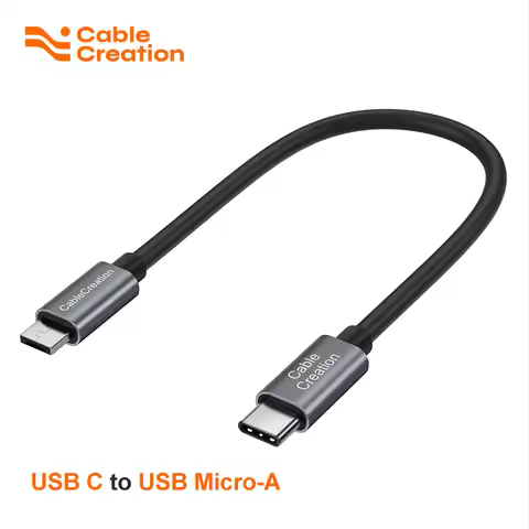 CableCreation USB C Cable Short 0.2m USB-C to Micro USB A OTG Cable, Compatible with DJI Spark/DJI M