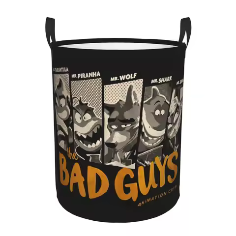 Custom Bad Guys Laundry Basket Collapsible Large Clothes Storage Bin Wolf Snake Tarantula Hamper
