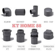 PVC Pipe PVC Fitting 32mm 40mm 50mm Connector Socket Elbow Tee PT Socket Valve Socket End Cap PVC Co