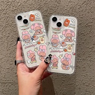 HP Cute cartoon pink Melody clear phone Case OPPO A5s A7 A11k A17k A77s A53 A54 A58 A76 A16 A16e A15
