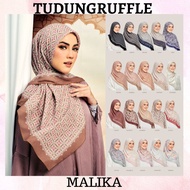 Tudung Ruffle | Edisi Malika| Tudung Ruffle Raya | Bawal Cotton Printed | Tudung Bawal Bidang 45 |