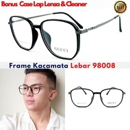 "spv02" Frame Kacamata Pria Wanita Square Lebar 98008 Bisa Dengan Lensa Normal Minus Baca Progresif 