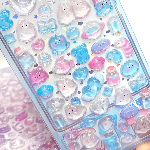 ボンボンドロップシール 3D Solid Relief Jelly Stickers Bonbon Drop Seal Stickers Strawberry Cake Candy Stickers 