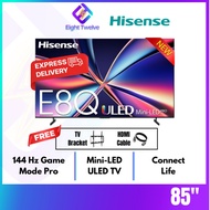 [Express Delivery] HISENSE E8Q ULED Mini LED  4K AI TV 144HZ Refresh Rate Hi-View AI Engine HDR10 55
