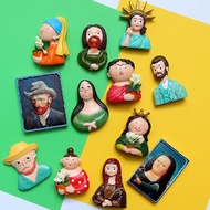 3D cartoon fridge magnets lovely statue of liberty North America ins Mona Lisa Van Gogh decoration m
